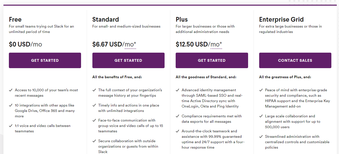 Slack pricing plans Ascendix Tech