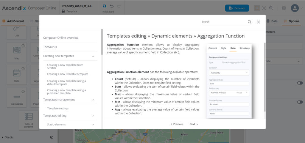 Data aggregation function in Composer 