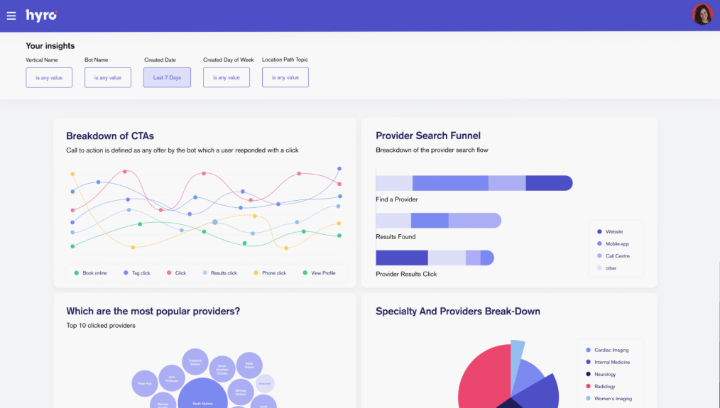 Hyro AI generative AI UI