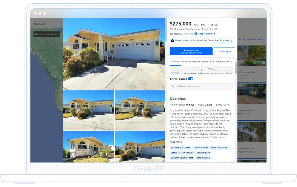 Zillow Listing Interface