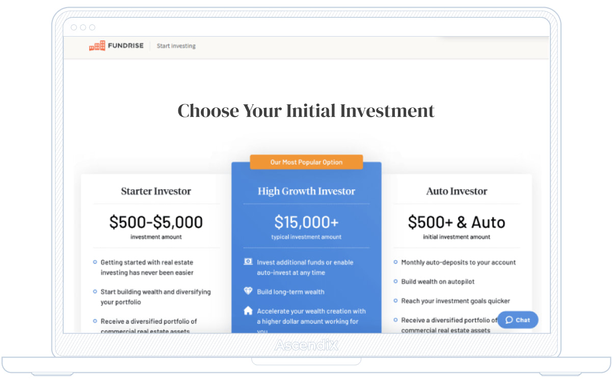 DiversyFund's Investment Plan Interface