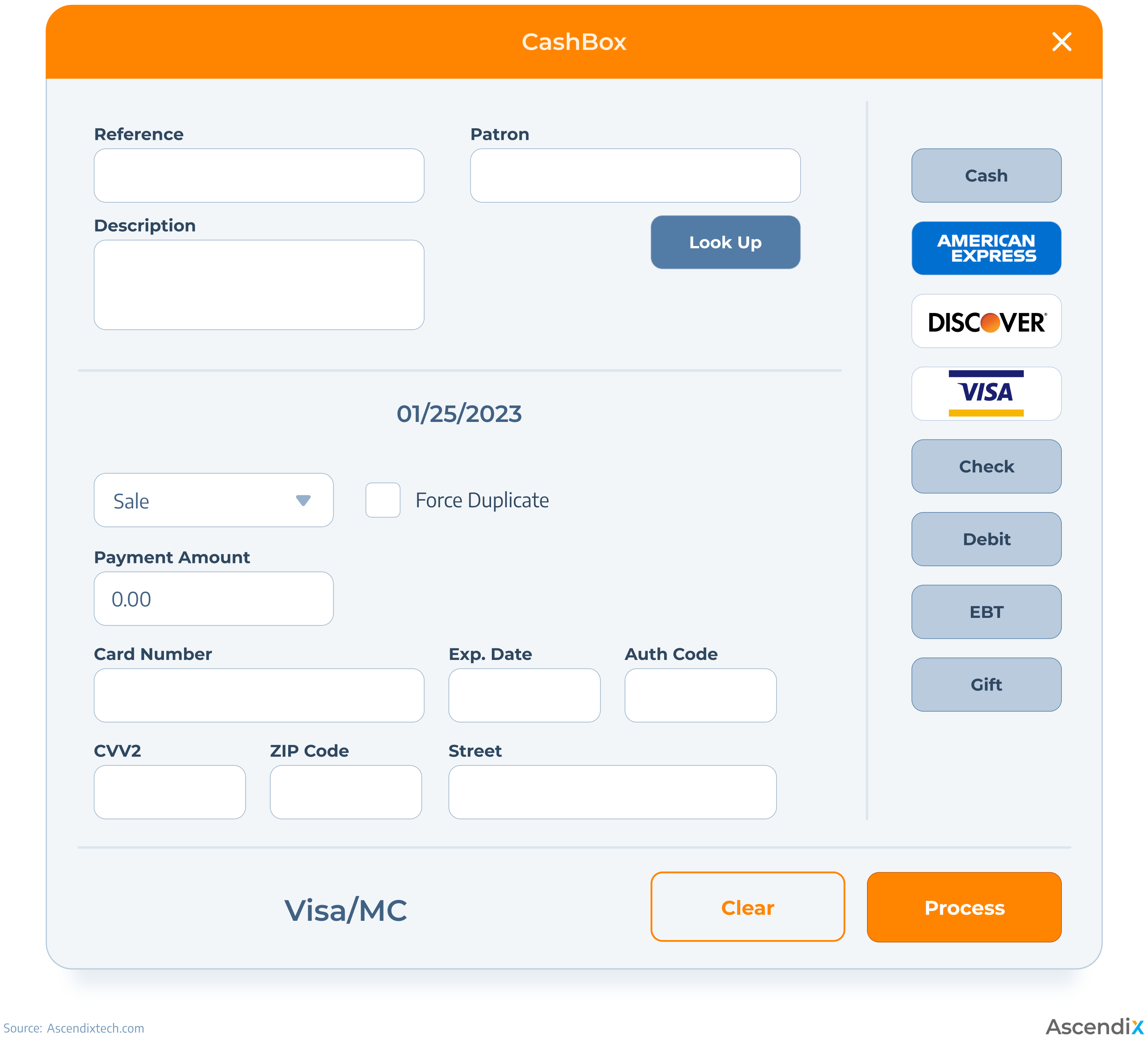 example of payment processing form integrated in private money lending software