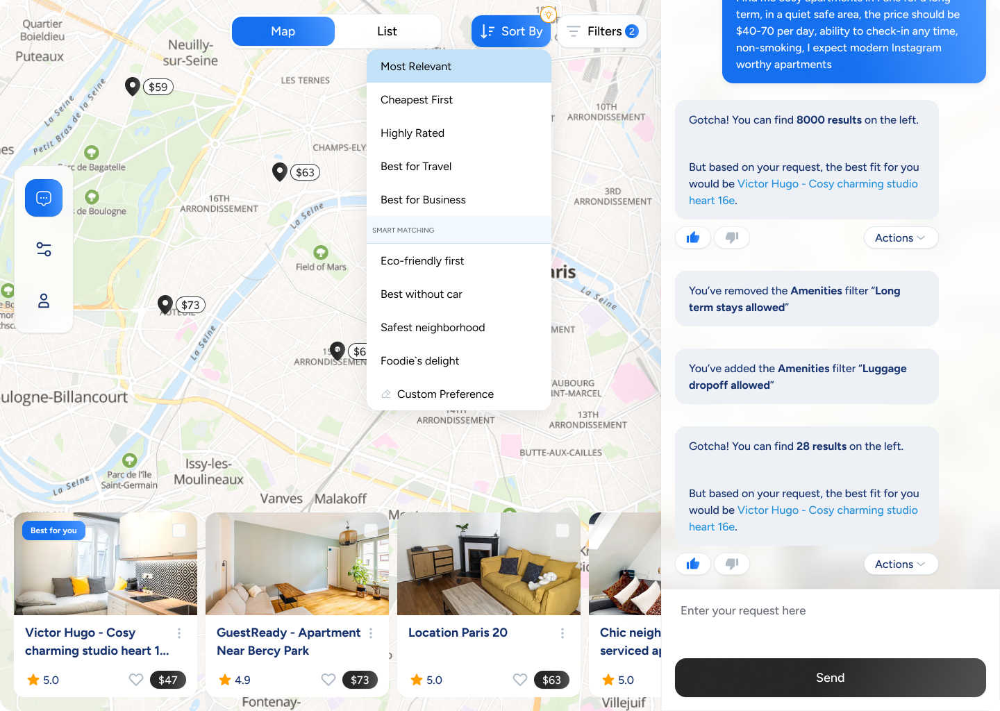 AI Recommendations in Real Estate AI Property Search Interface