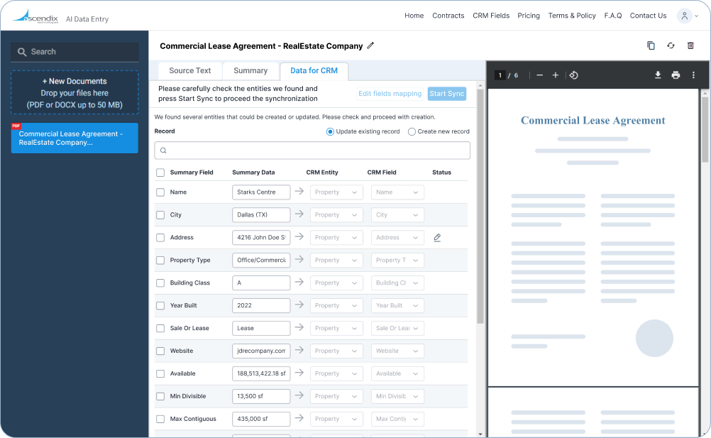 AI Data Entry Tool by Ascendix