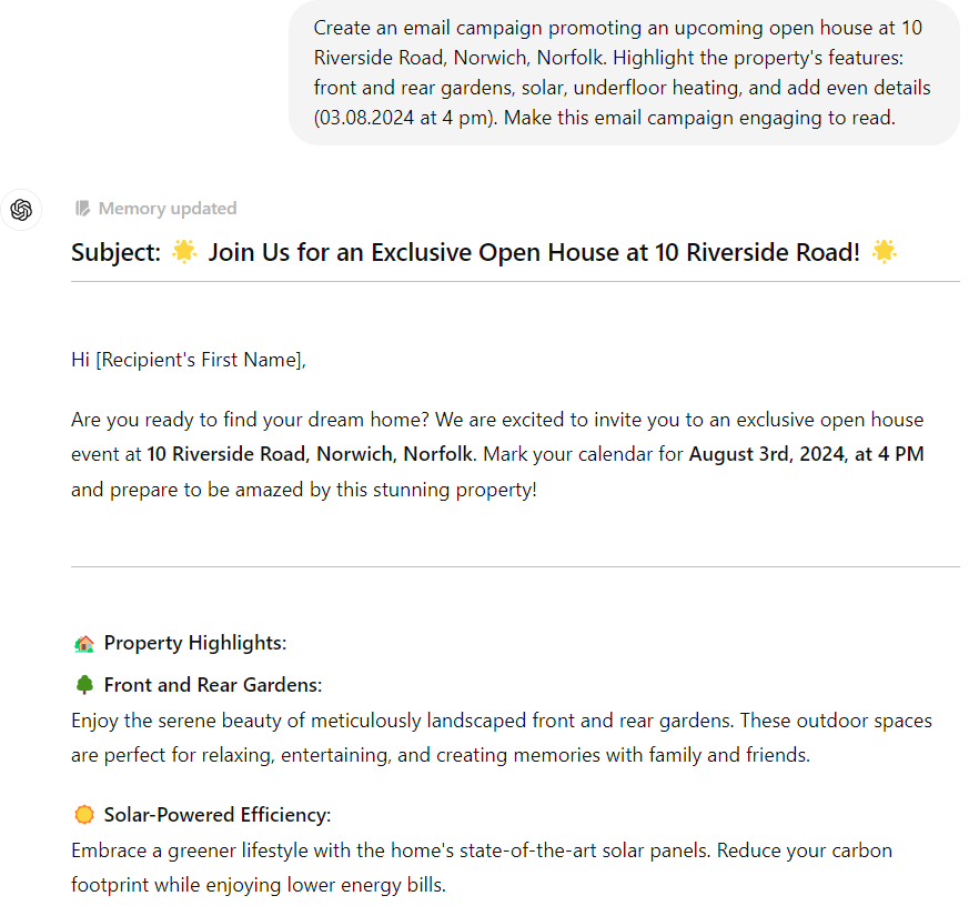 ChatGPT for Real Estate | Designing Email Campaigns