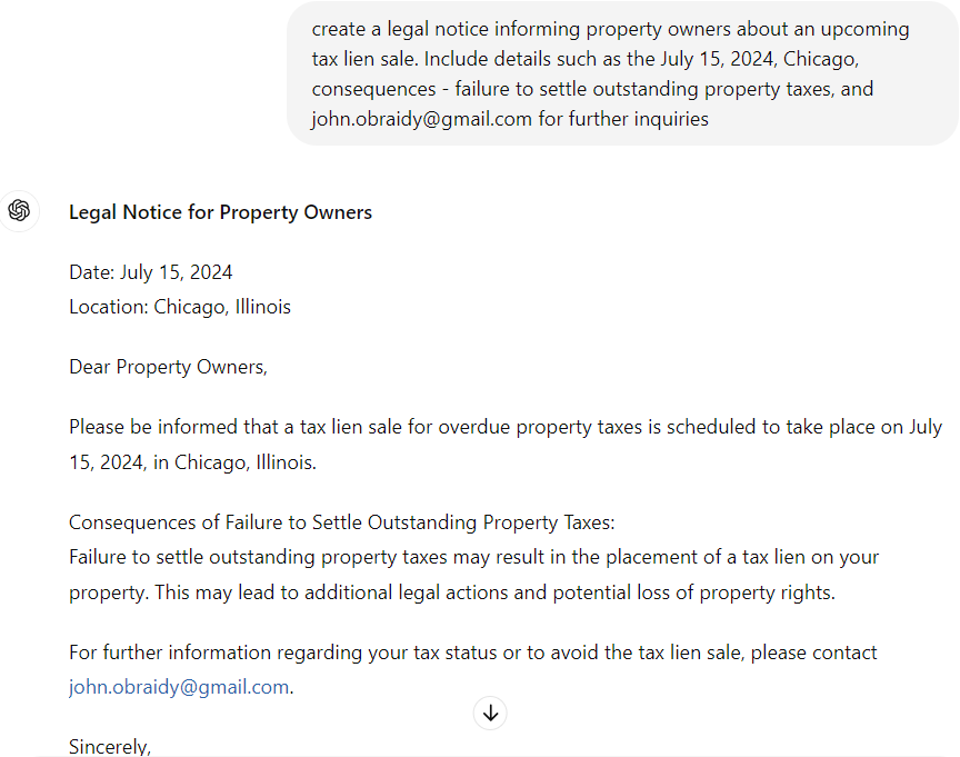 ChatGPT for Real Estate | Drafting Legal Notices