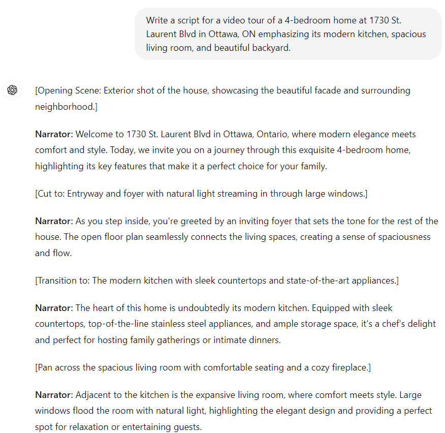 ChatGPT for Real Estate | Generating Video Scripts
