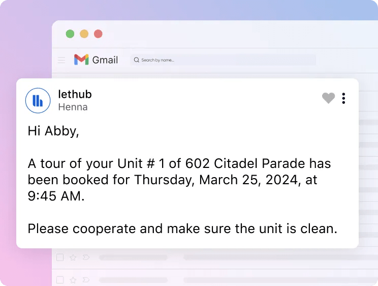 Reminder Sent by LetHub AI Leasing Assistant 