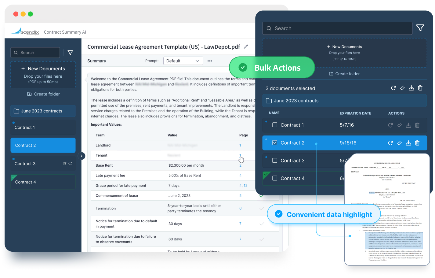 AI Lease Abstraction for AI Chatbots Landing